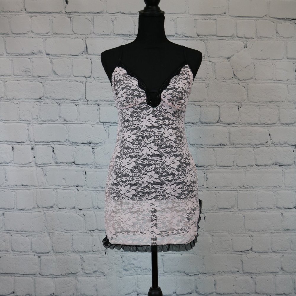 Pink/Black Lace Nighty